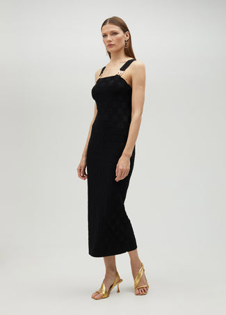 KNIT DRESS WITH M DETAIL ON THE STRAP