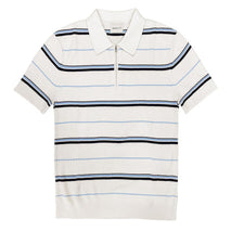 GANT STRIPED TEXTURED ZIP POLO