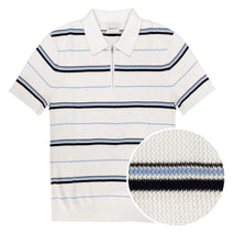 GANT STRIPED TEXTURED ZIP POLO
