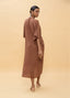 LOLA CASADEMUNT KNOTTED LINEN MIDI DRESS