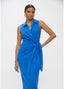 LOLA CASADEMUNT LINEN DRESS WITH SHIRT COLLAR AND SIDE KNOT