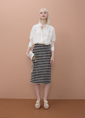 LOLA CASADEMUNT LONG SHIRT WITH BEADWORK