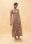 LOLA CASADEMUNT LONG DRESS STRAPPY STAIN PRINT