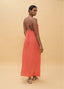 LOLA CASADEMUNT LONG STRAP DRESS WITH SPOT PRINT