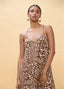 LOLA CASADEMUNT LONG DRESS STRAPPY STAIN PRINT