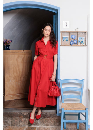 LOLA CASADEMUNT FLARED MIDI SKIRT DRESS