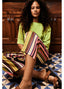 LOLA CASADEMUNT SATIN STRIPE PRINT CULOTTE