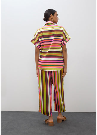 LOLA CASADEMUNT SATIN STRIPE PRINT CULOTTE