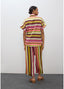 LOLA CASADEMUNT SATIN STRIPE PRINT CULOTTE