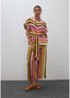 LOLA CASADEMUNT SATIN STRIPE PRINT CULOTTE