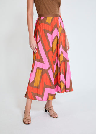 LOLA CASADEMUNT PLEATED SKIRT WITH LOGO