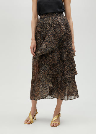 PLEATED SKIRT WITH RUFFLES