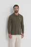 BASIC LONG-SLEEVED COTTON POLO SHIRT