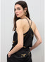 LOLA CASADEMUNT SATIN LACE CAMISOLE WITH PRINT