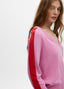 SWEATER WITH V-NECKLINE AND CONTRAST SLEEVES