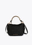 LOLA CASADEMUNT COMBINED STRAW EFFECT CROSSBODY WITH PERFORATED LOGO HANDLE