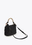 LOLA CASADEMUNT COMBINED STRAW EFFECT CROSSBODY WITH PERFORATED LOGO HANDLE
