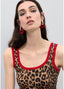 LOLA CASADEMUNT RED CONTRAST RIB TANK TOP