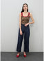LOLA CASADEMUNT RED CONTRAST RIB TANK TOP