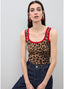 LOLA CASADEMUNT RED CONTRAST RIB TANK TOP