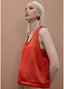 LOLA CASADEMUNT ROUND NECK TOP WITH PIPING DETAIL