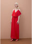 LOLA CASADEMUNT RUFFLED V-NECK DRESS