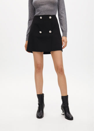SHORT SKIRT WITH JEWEL BUTTONS
