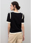 LOLA CASADEMUNT SHORT SLEEVE CONTRAST RIB CARDIGAN