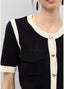 LOLA CASADEMUNT SHORT SLEEVE CONTRAST RIB CARDIGAN