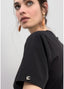 LOLA CASADEMUNT ELASTIC MIDI DRESS WITH SHORT SLEEVES AND RUCHED WAIST