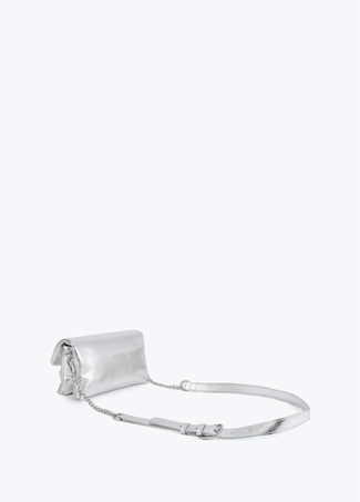 LOLA CASADEMUNT SMALL METALLIC CROSSBODY WITH RECTANGULAR STUDS