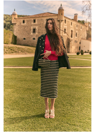 LOLA CASADEMUNT SEQUINED STRAIGHT SKIRT