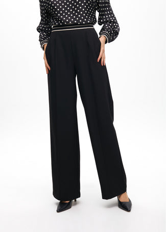 STRAIGHT FIT TROUSERS WITH TWO-TONE CONTRAST ELASTIC
