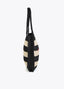 LOLA CASADEMUNT STRIPED RAFFIA EFFECT BAG WITH 3D EMBROIDERY
