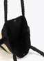 LOLA CASADEMUNT STRIPED RAFFIA EFFECT BAG WITH 3D EMBROIDERY