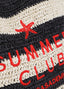 LOLA CASADEMUNT STRIPED RAFFIA EFFECT BAG WITH 3D EMBROIDERY