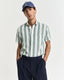 REGULAR FIT STRIPED COTTON LINEN SHORT SLEEVE SHIRT