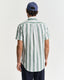 REGULAR FIT STRIPED COTTON LINEN SHORT SLEEVE SHIRT