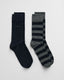 2-PACK BARSTRIPED & SOLID SOCKS