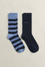 GANT 2-PACK BARSTRIPE & SOLID SOCKS