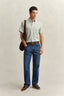 GANT STRIPED CLASSIC POPLIN SHORT SLEEVE SHIRT