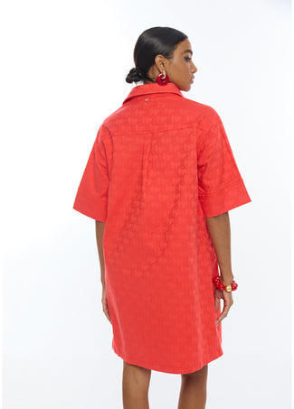 LOLA CASADEMUNT TWILL DRESS JACQUARD LOGO LC