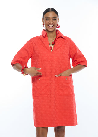 LOLA CASADEMUNT TWILL DRESS JACQUARD LOGO LC