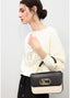 LOLA CASADEMUNT TWO-TONE FAUX LEATHER FLAP CROSSBODY
