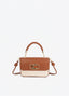 LOLA CASADEMUNT TWO-TONE FAUX LEATHER FLAP CROSSBODY