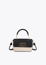 LOLA CASADEMUNT TWO-TONE FAUX LEATHER FLAP CROSSBODY