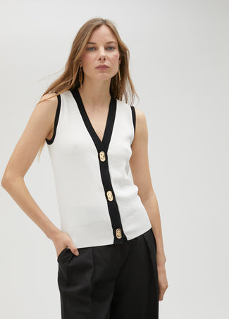 TWO-TONE KNIT VEST
