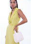 LOLA CASADEMUNT V-NECK DRESS WITH BUCKLE WAIST