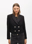 FITTED PLAID PRINT BLAZER WITH ANIMAL PRINT LAPELS