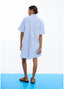 LOLA CASADEMUNT SHORT EMBROIDERED FLORAL STRIPED POPLIN DRESS